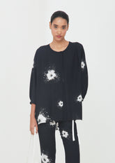 BLUSA MANGA AMPLA ESTAMPADA