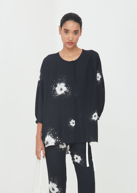 BLUSA MANGA AMPLA ESTAMPADA