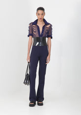 CALÇA FLARE DE MALHA