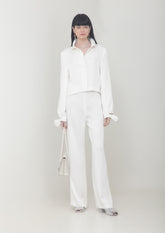 CALÇA RETA AMPLA DE CREPE