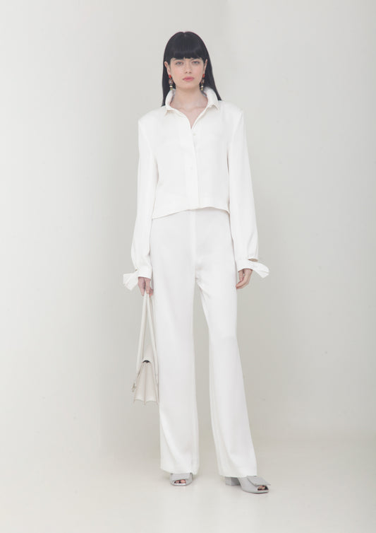 CALÇA RETA AMPLA DE CREPE