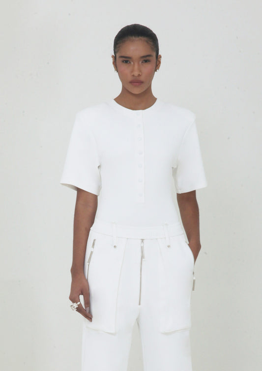 TOP CORSELET COM MANGA AMPLA