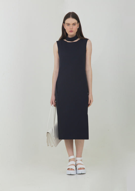 VESTIDO TUBO COM FENDA