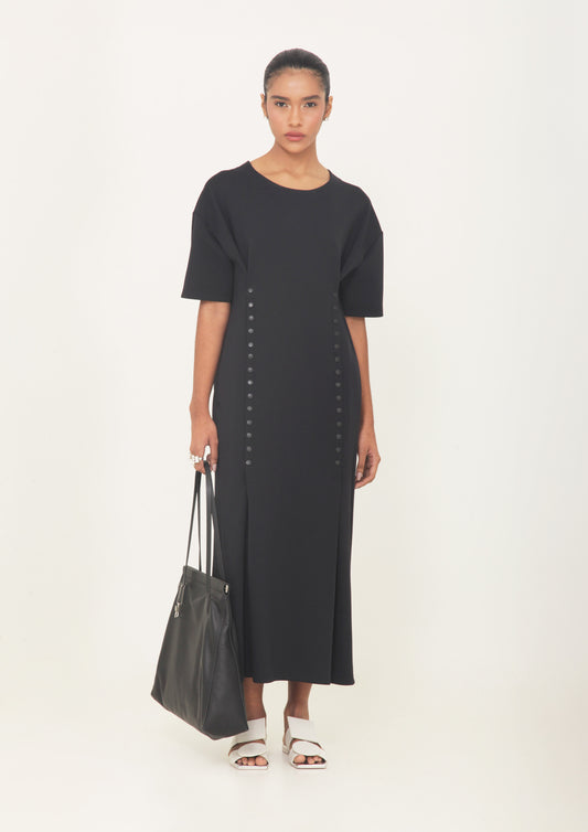 VESTIDO DE MALHA COM VISTA DUPLA