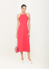 VESTIDO DE ALÇA COM BARRADO