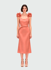 VESTIDO CURTO DE VIÉS COM APLICAÇÃO