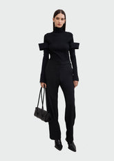 CALÇA COM CÓS DUPLO RETA