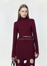 BLUSA GOLA ROLÊ DE JERSEY CROWN