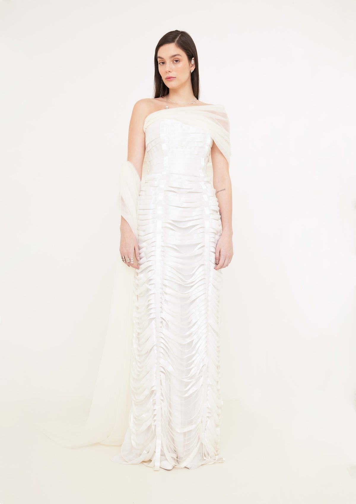 VESTIDO SEM ALÇA COM FITA