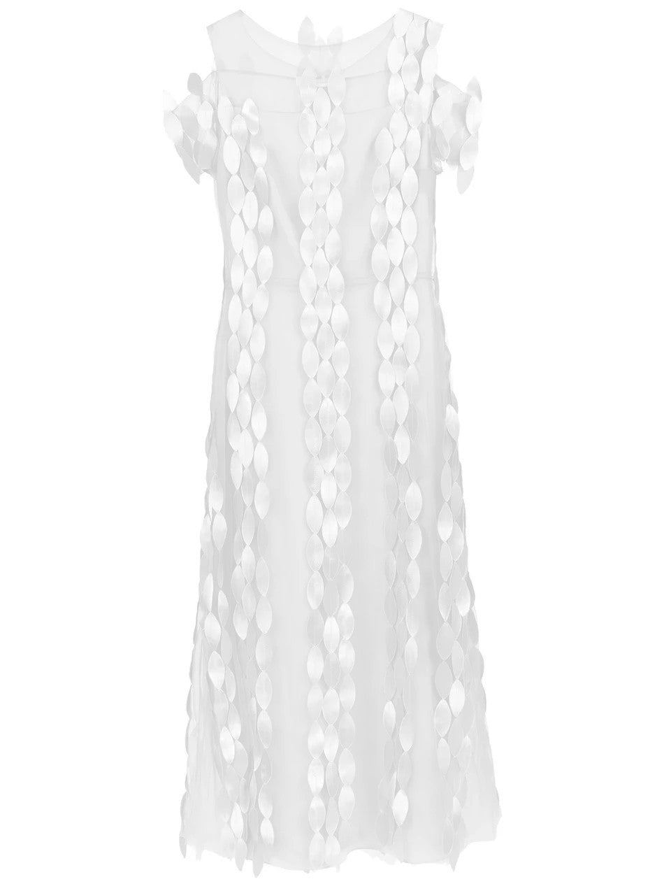 VESTIDO MIDI APLICAÇÃO FOLHA