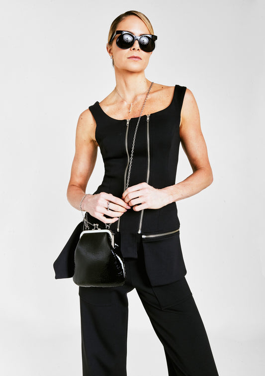 BLUSA COM ZÍPER DUPLO