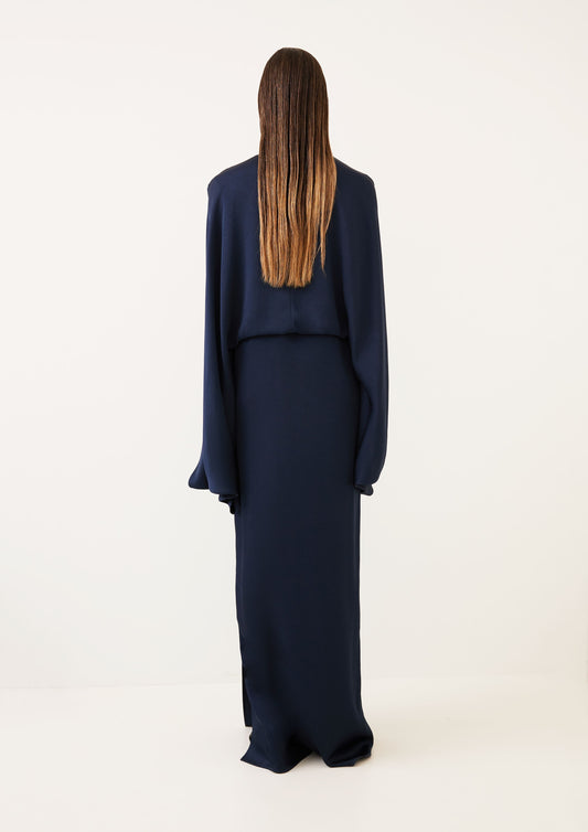 VESTIDO LONGO MANGA CLERO