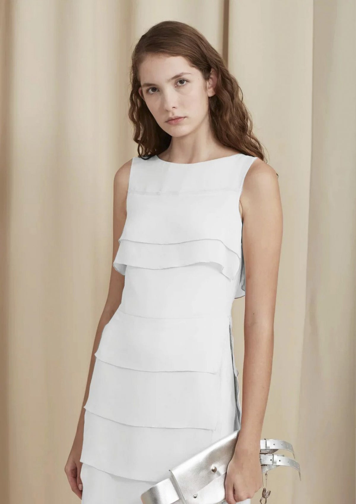 VESTIDO LONGO CAMADAS SEDA
