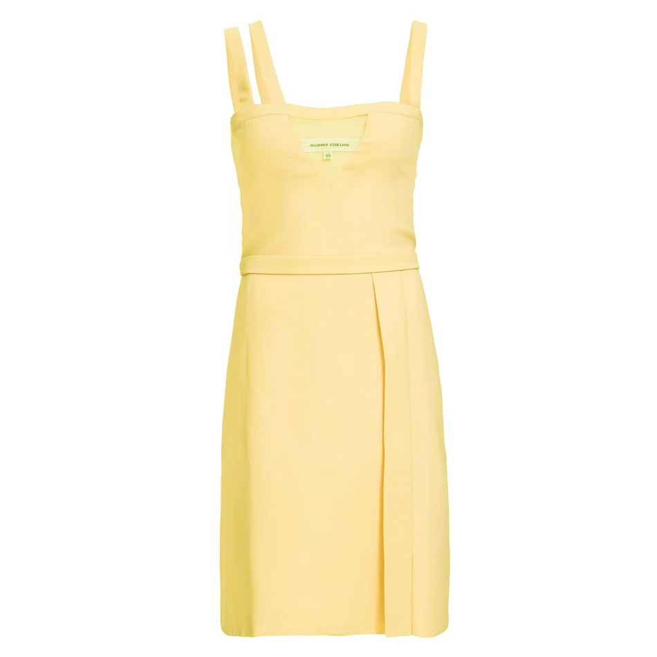 VESTIDO CURTO COM TRÊS ALÇAS DE CETIM