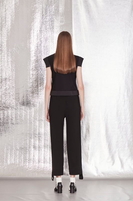 BLUSA COM ZÍPER FRONTAL VELUDO STRIPE LINE