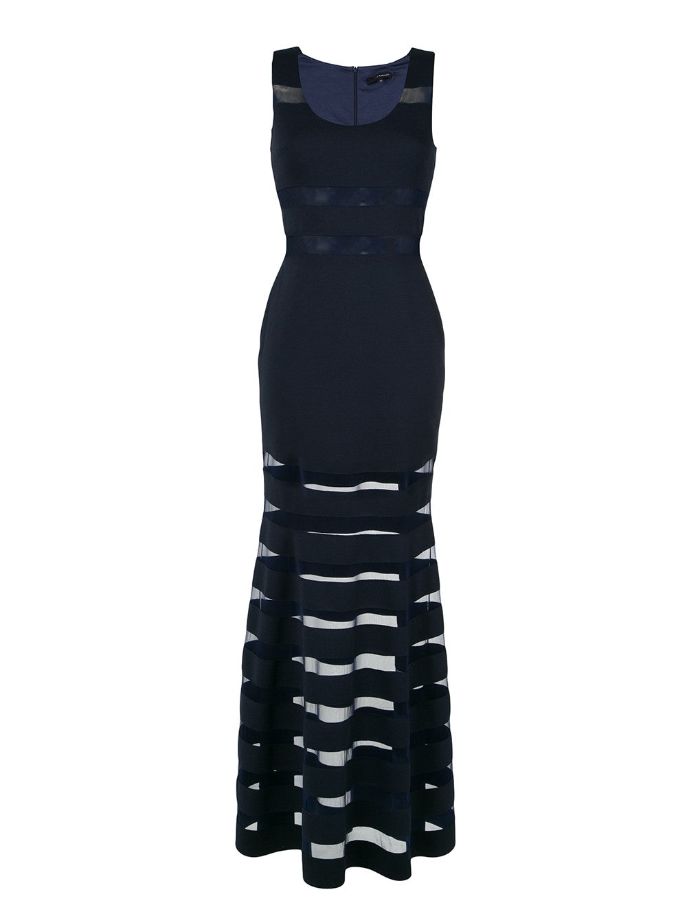 VESTIDO LONGO DE MALHA COM TULE