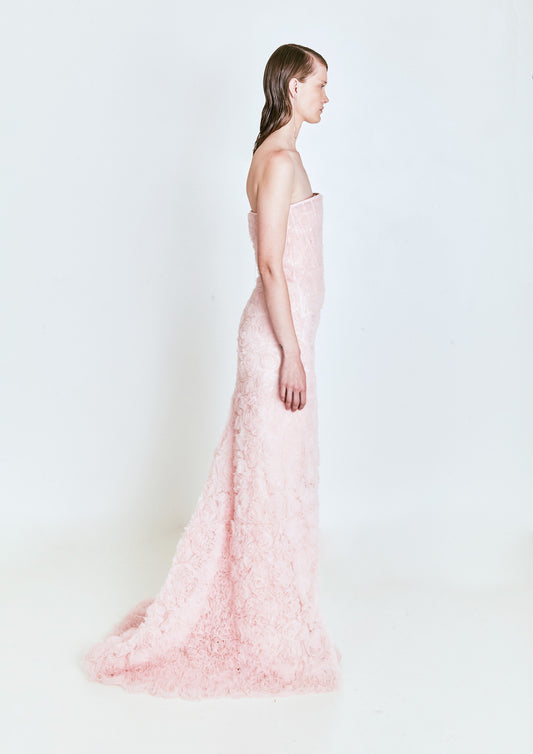 VESTIDO LONGO FLORES COM DEGRADÊ