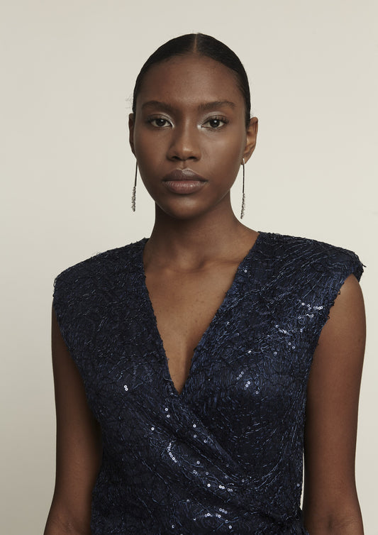 VESTIDO CACHE COUER COM PAÊTE