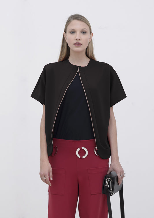 BLUSA COM ZÍPER DE METAL JERSEY SENSIL