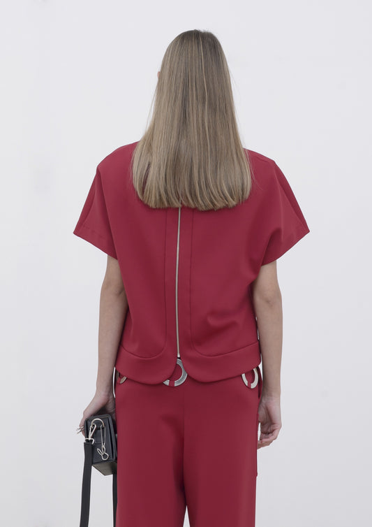 BLUSA COM ZÍPER DE METAL JERSEY SENSIL