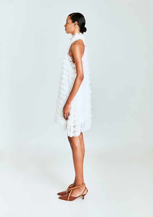 VESTIDO CURTO DE TULE COM BOLAS
