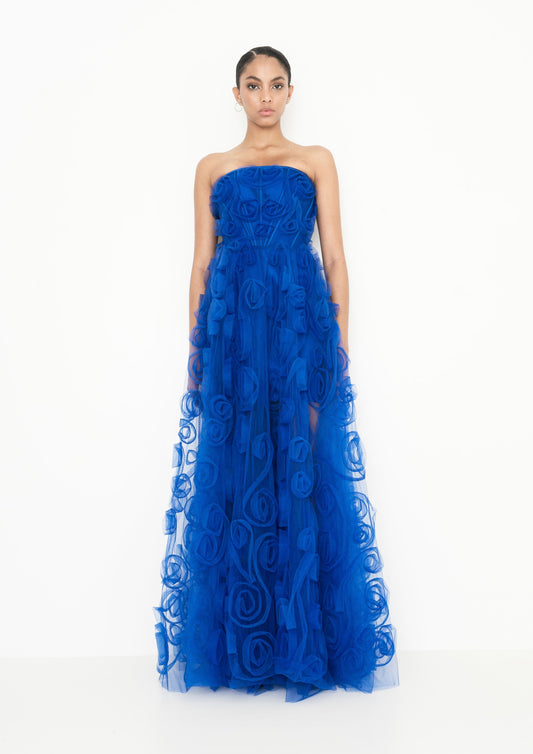 VESTIDO CORSELET COM APLICAÇÕES TULE