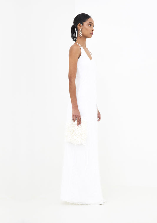VESTIDO DE FESTA RETO COM DECOTE