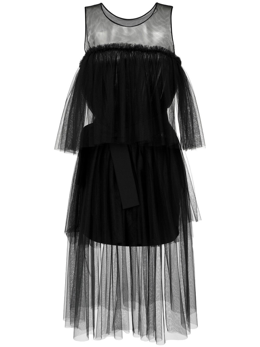 VESTIDO CURTO BAILARINA MALHA E TULE