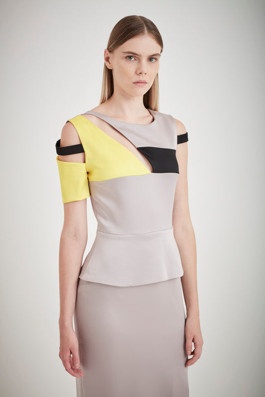 VESTIDO LONGO TRICOLOR MONALISA
