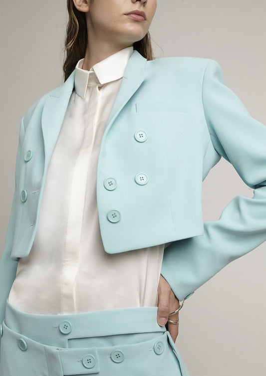 BLAZER CROPPED DE CREPE