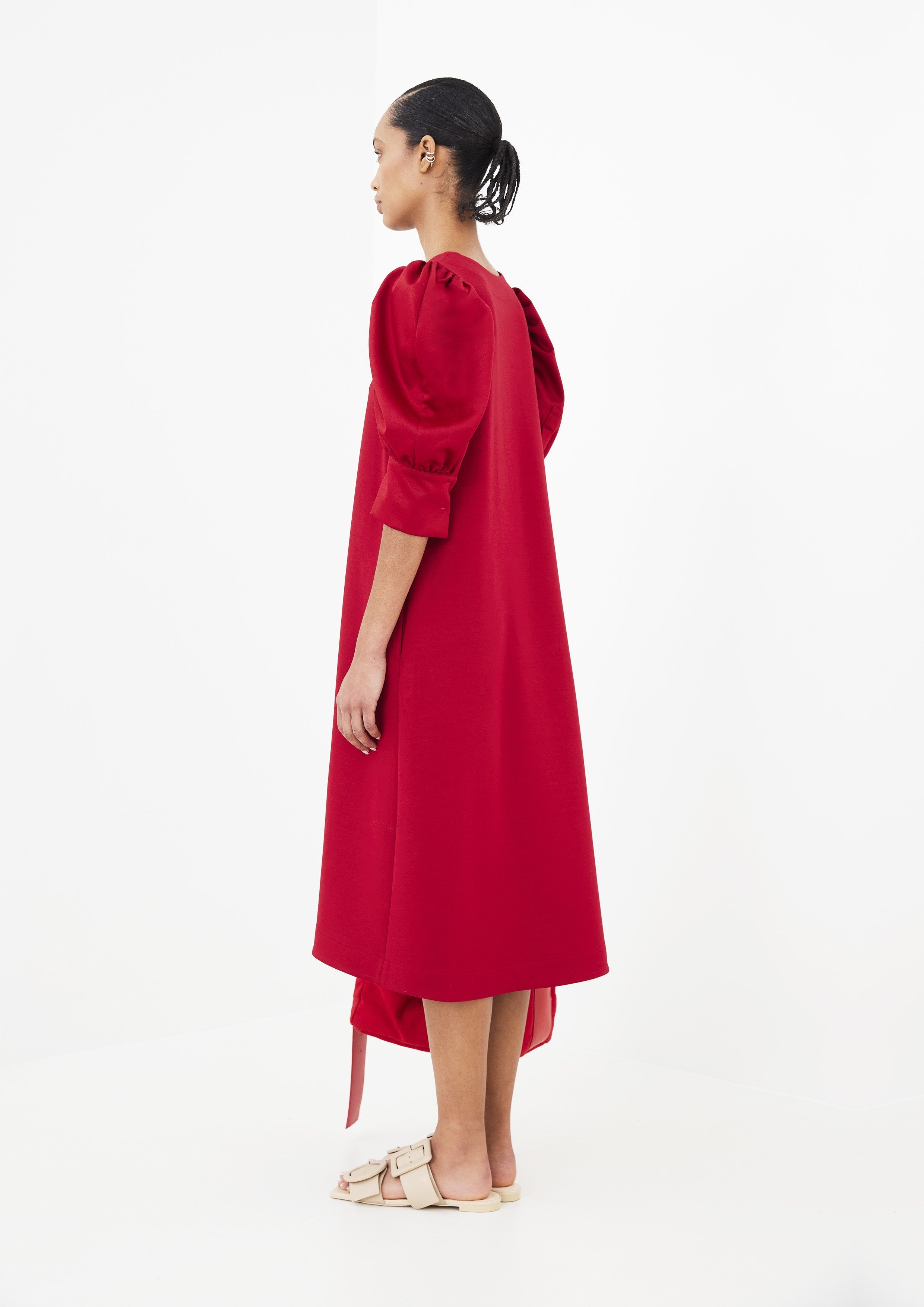 VESTIDO MALHA COM MANGA BUFANTE