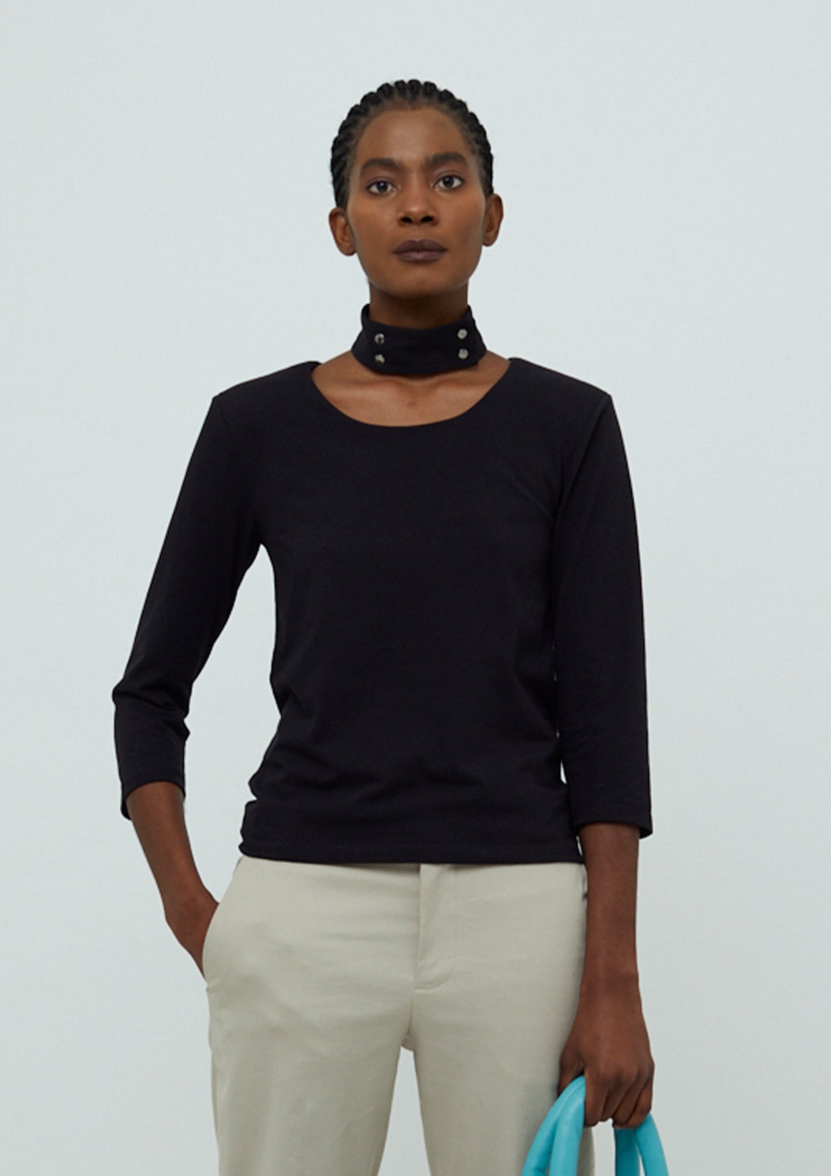 T-SHIRT 7/8 COM COLAR LILIAN PACCE
