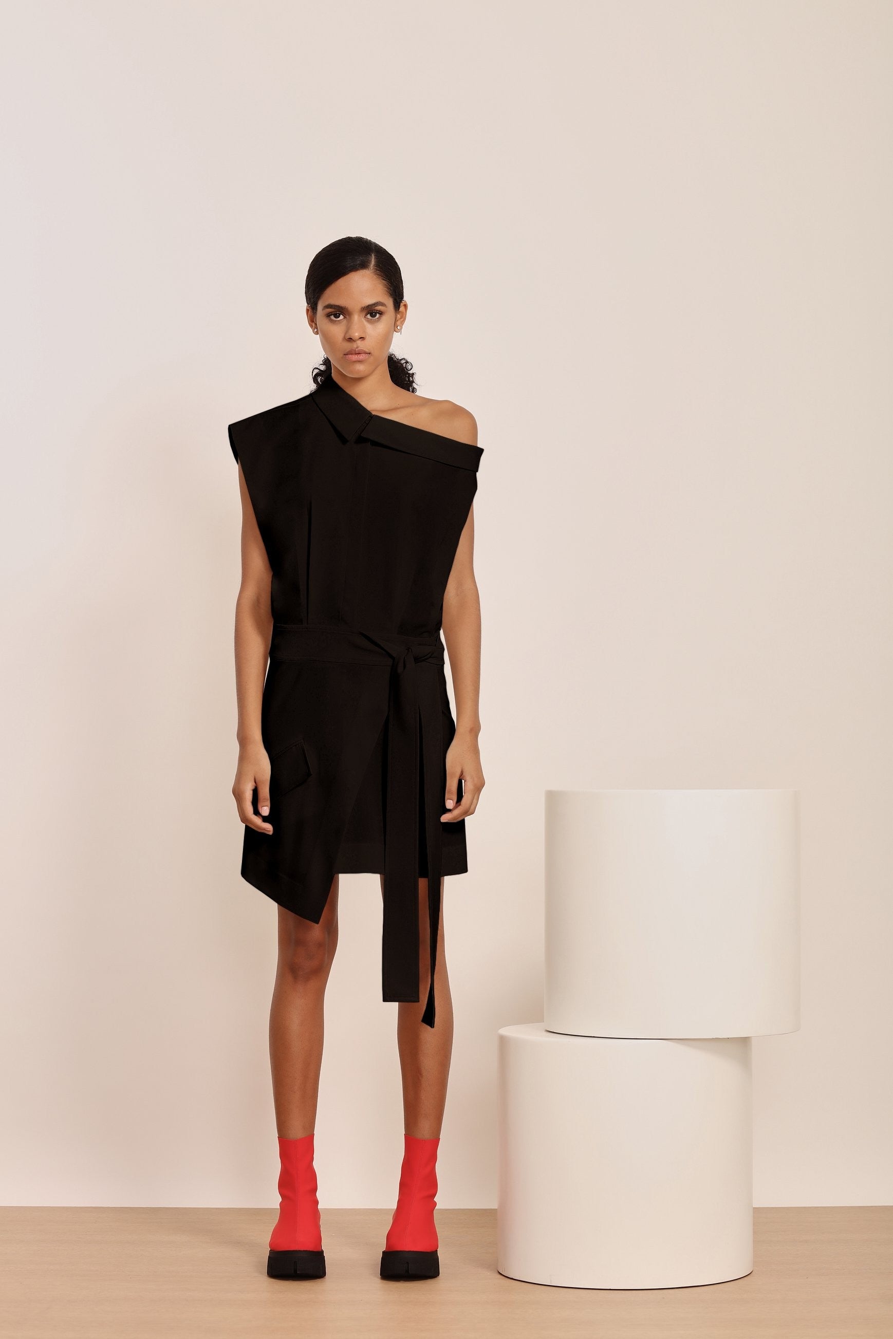 VESTIDO CAMISA ASSIMÉTRICA