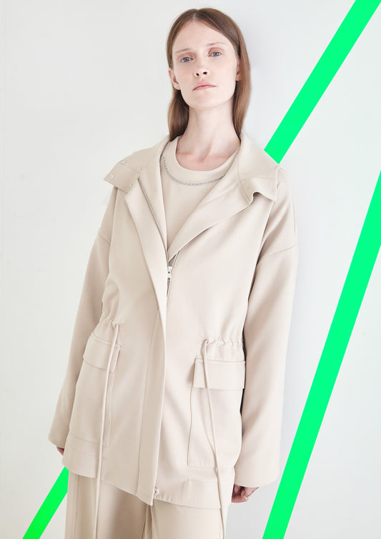 PARKA DE MALHA COM CAPUZ