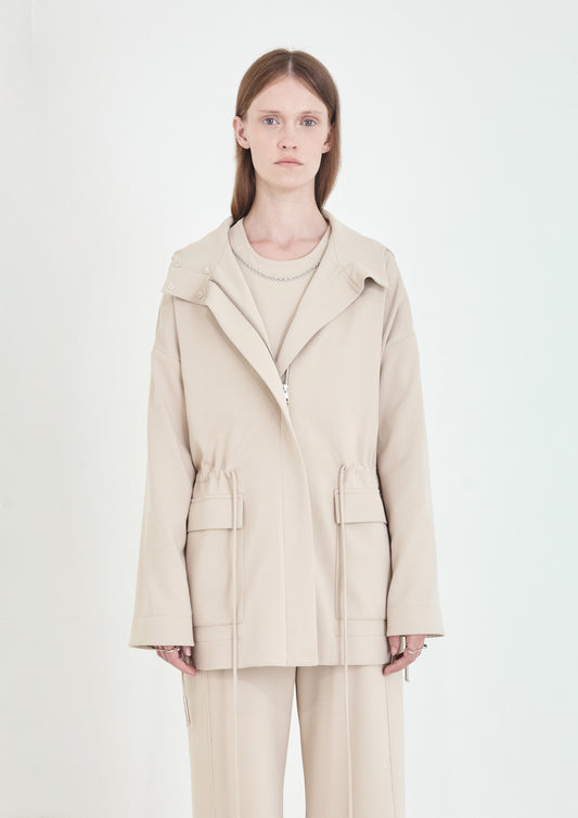 PARKA DE MALHA COM CAPUZ