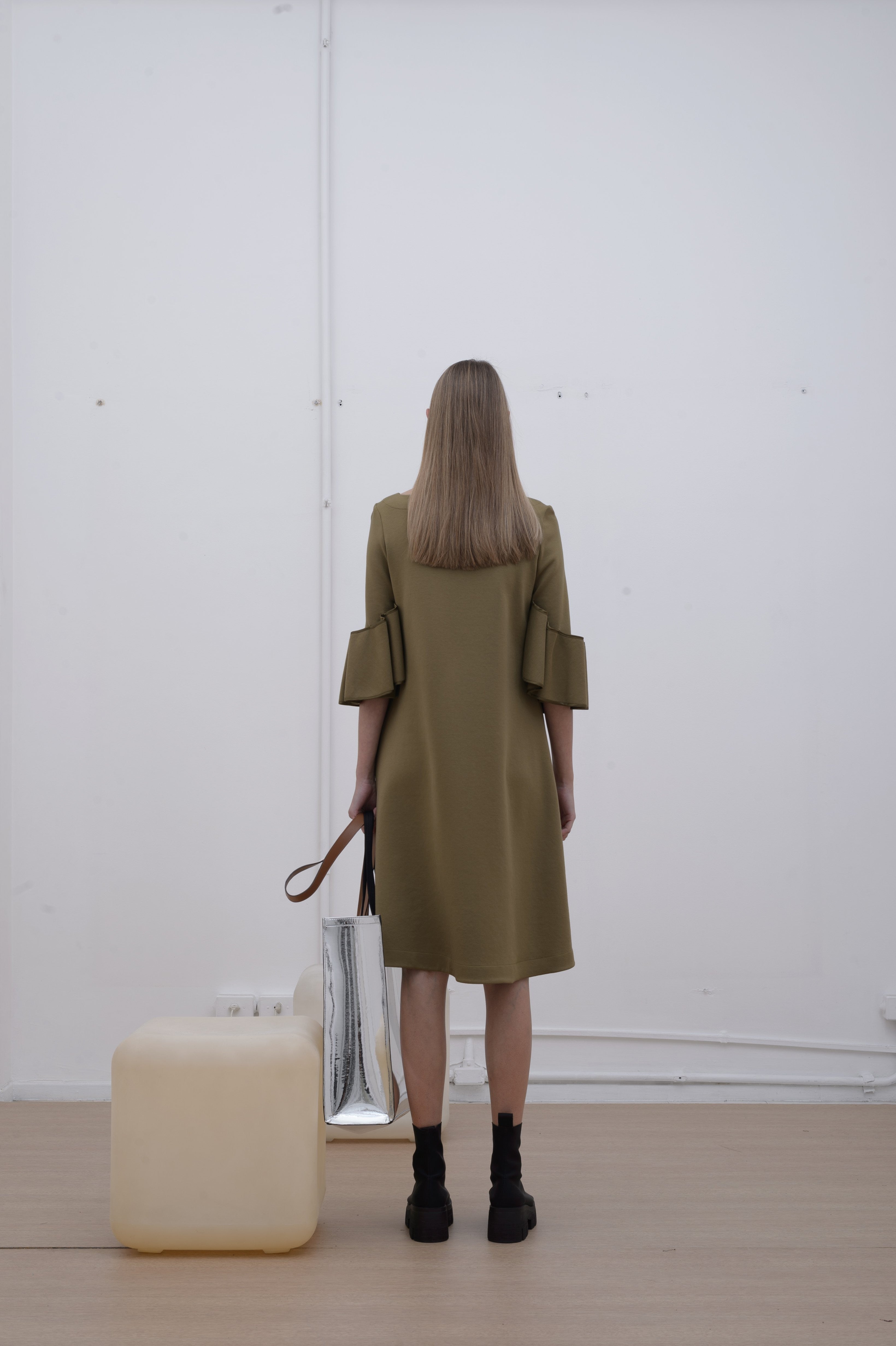 VESTIDO MANGA AMPLA MALHA VISCOSE