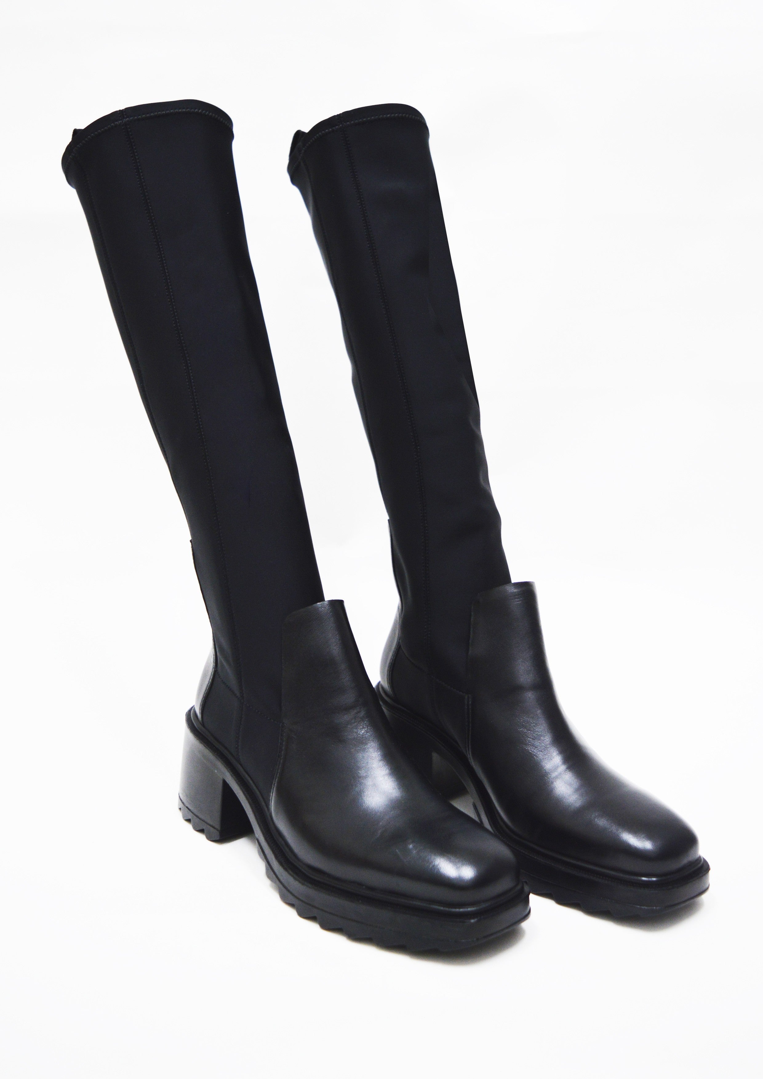 BOTA DE NEOPRENE COM COURO CANO LONGO