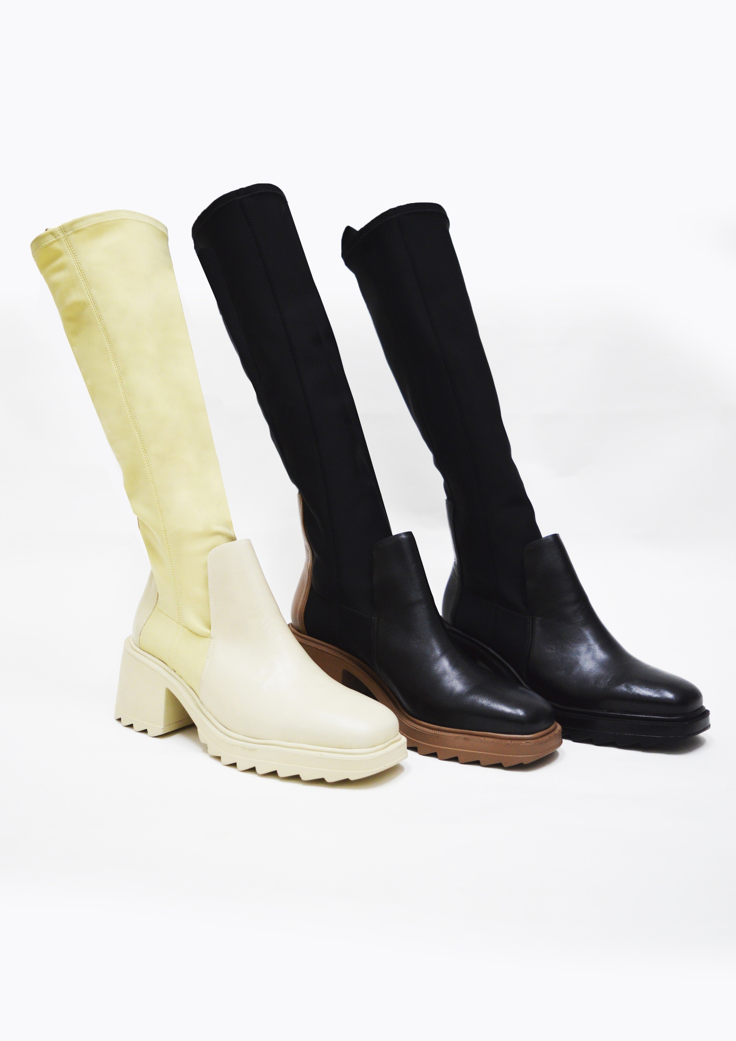 BOTA DE NEOPRENE COM COURO CANO LONGO