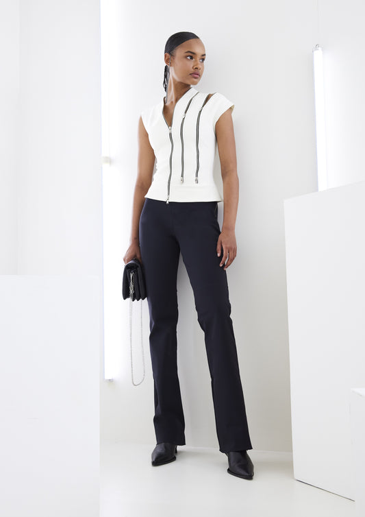 CALÇA FLARE CINTURA ALTA DE TK