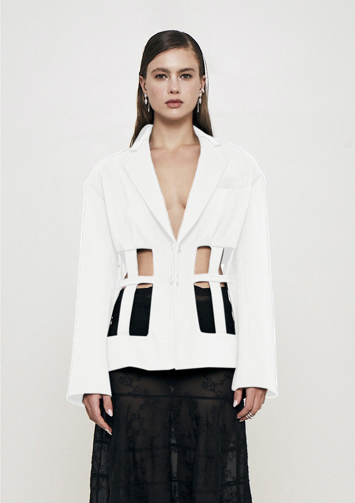 BLAZER COM TIRAS DE MALHA