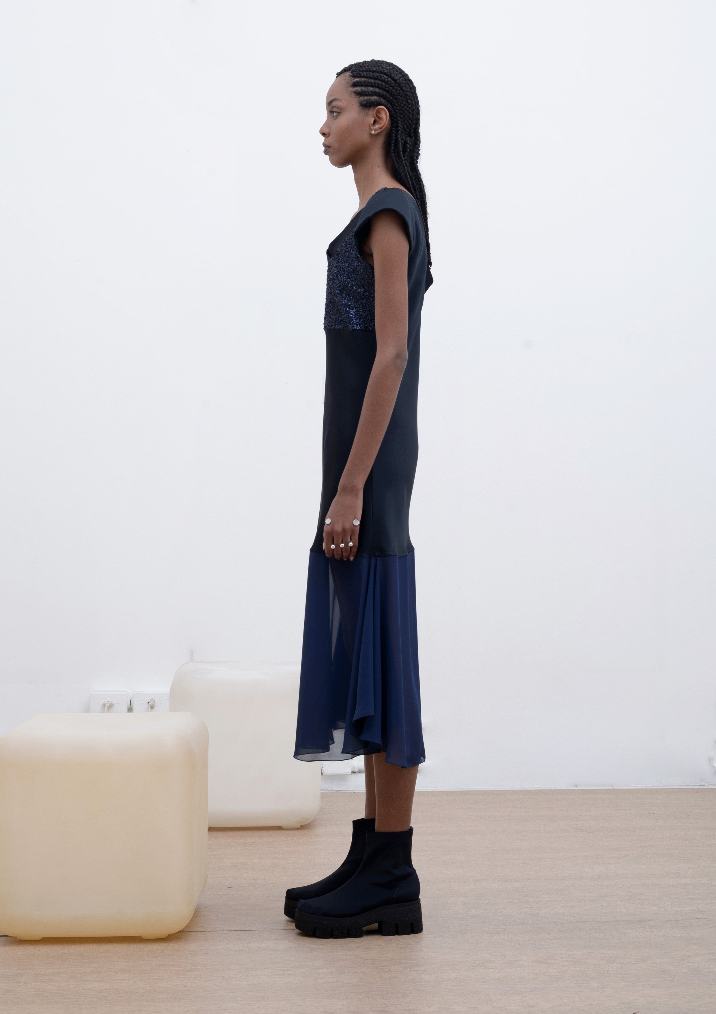 VESTIDO TUNICA COM CHIFFON