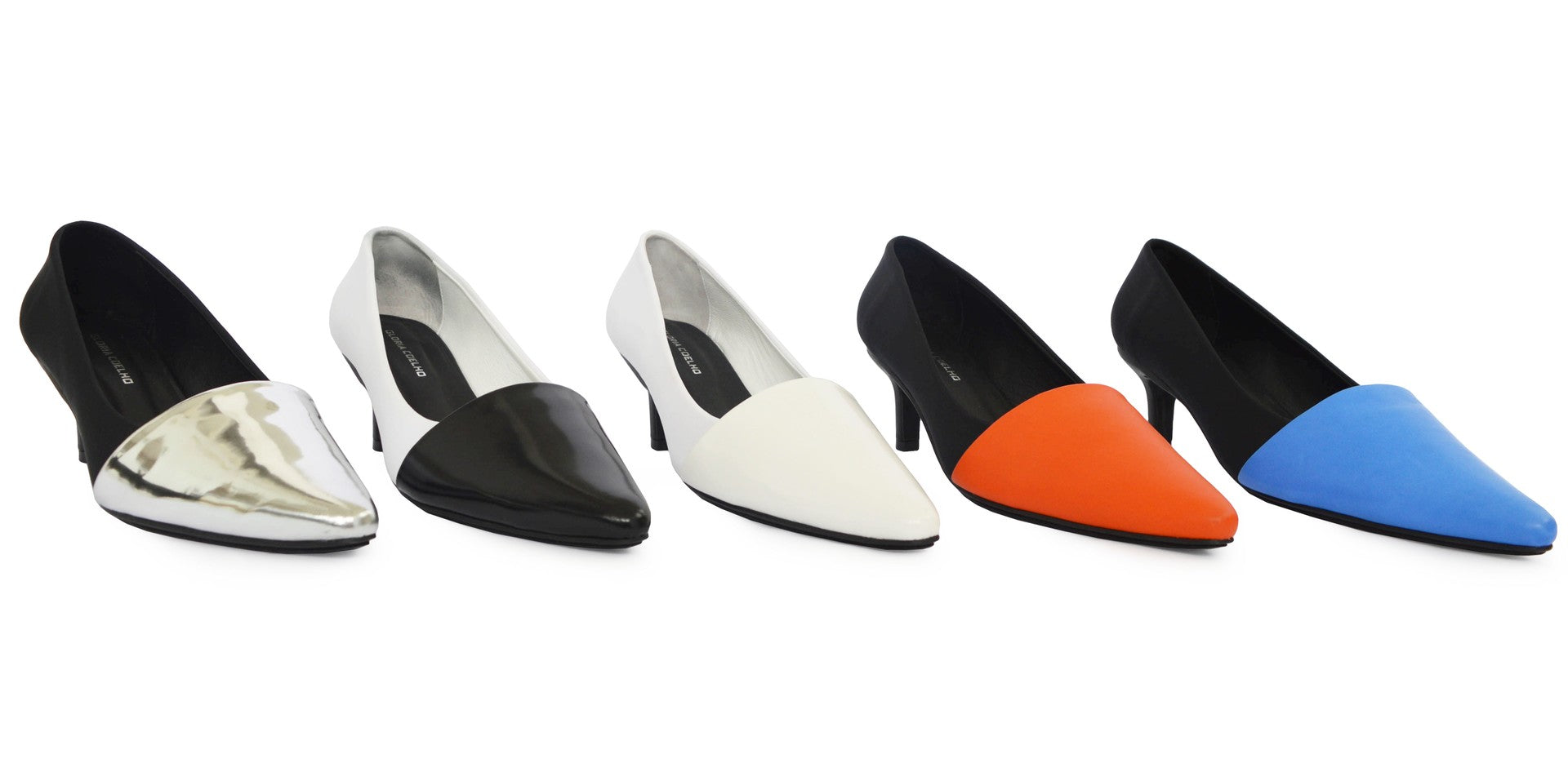 SCARPIN DE FESTA NEOPRENE E COURO