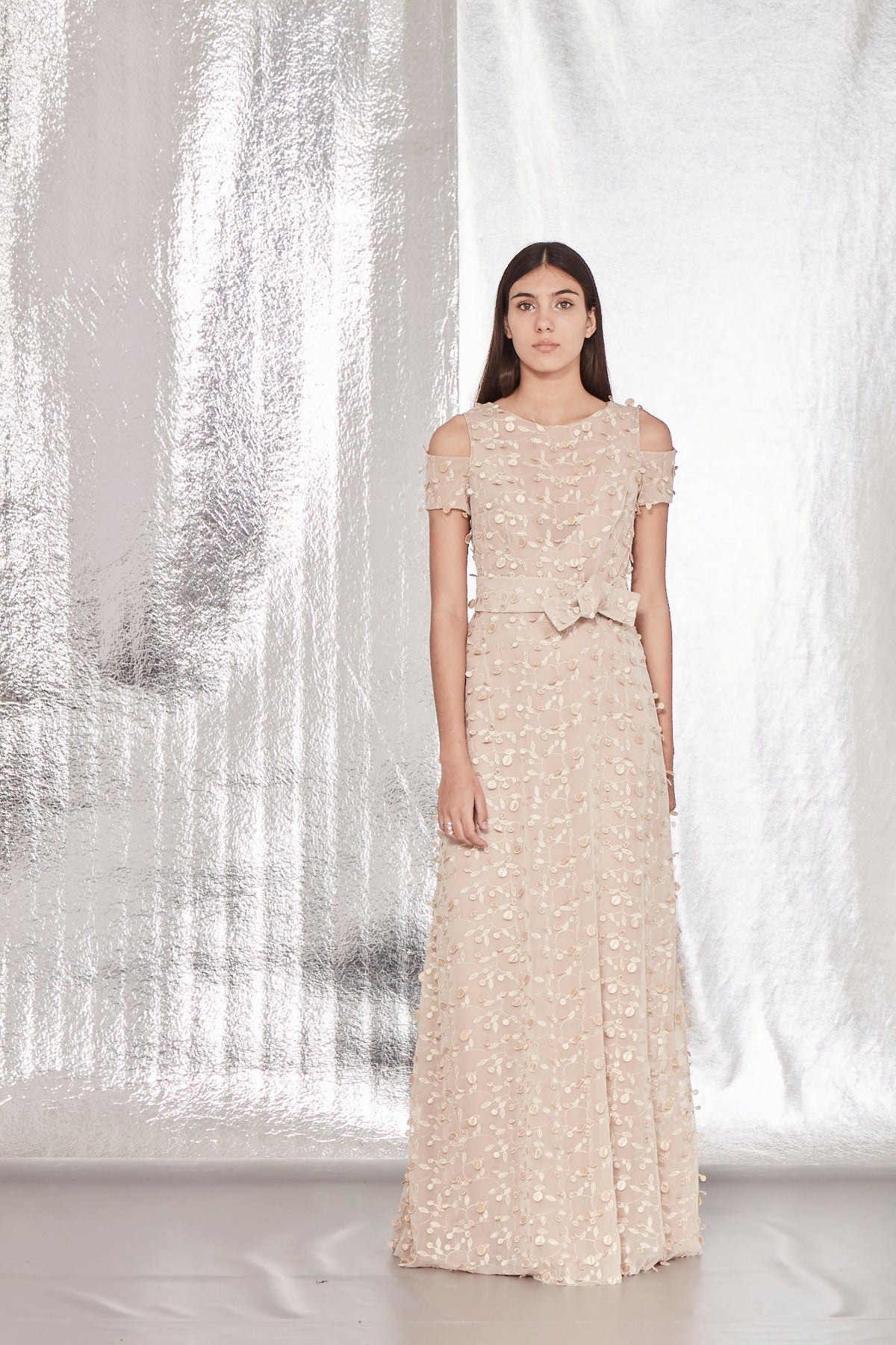 VESTIDO LONGO TULE FOLIAGE