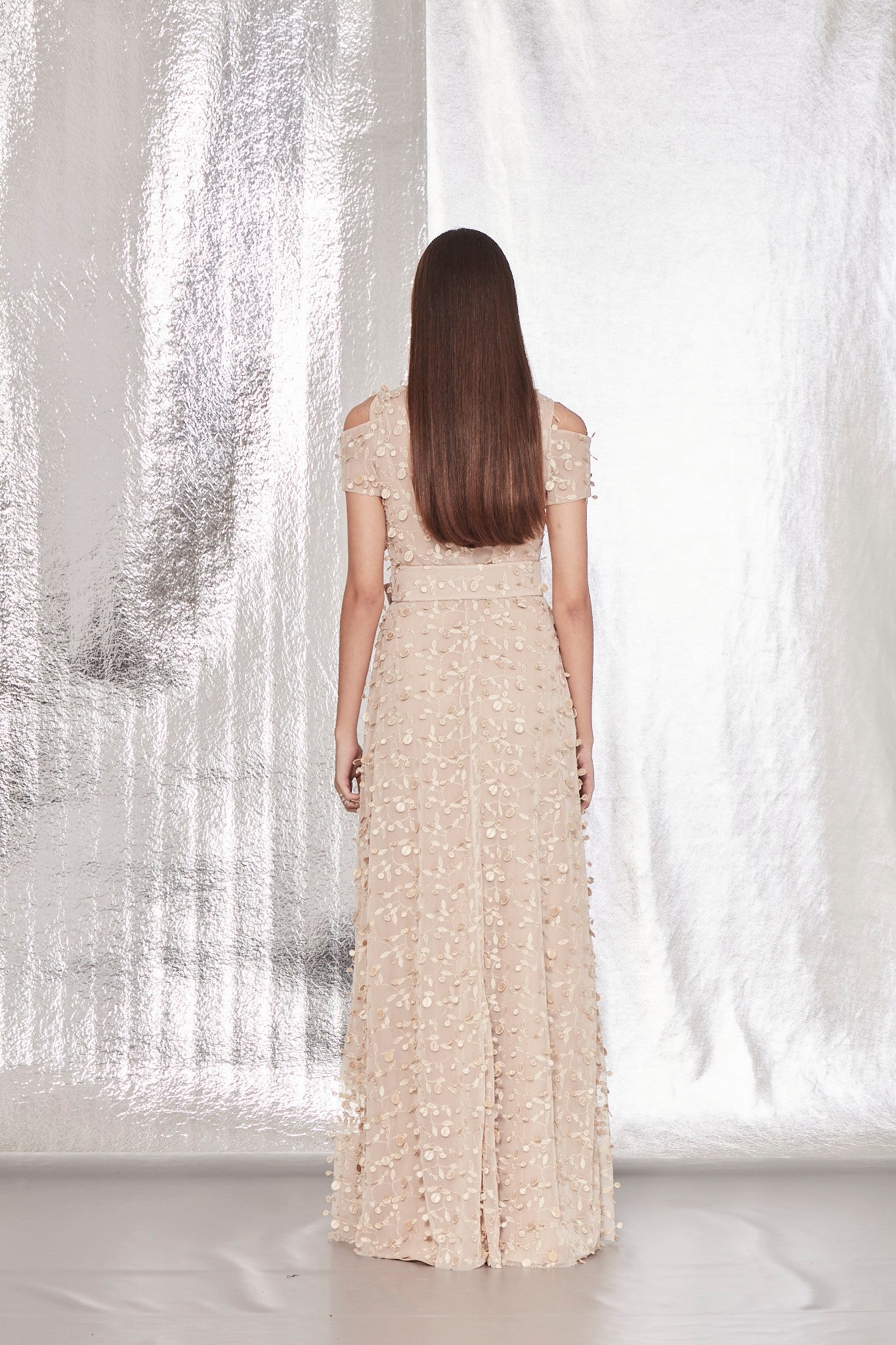 VESTIDO LONGO TULE FOLIAGE