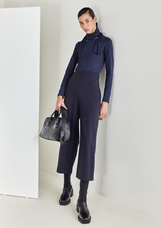 CALÇA CINTURA ALTA RETA GABARDINE