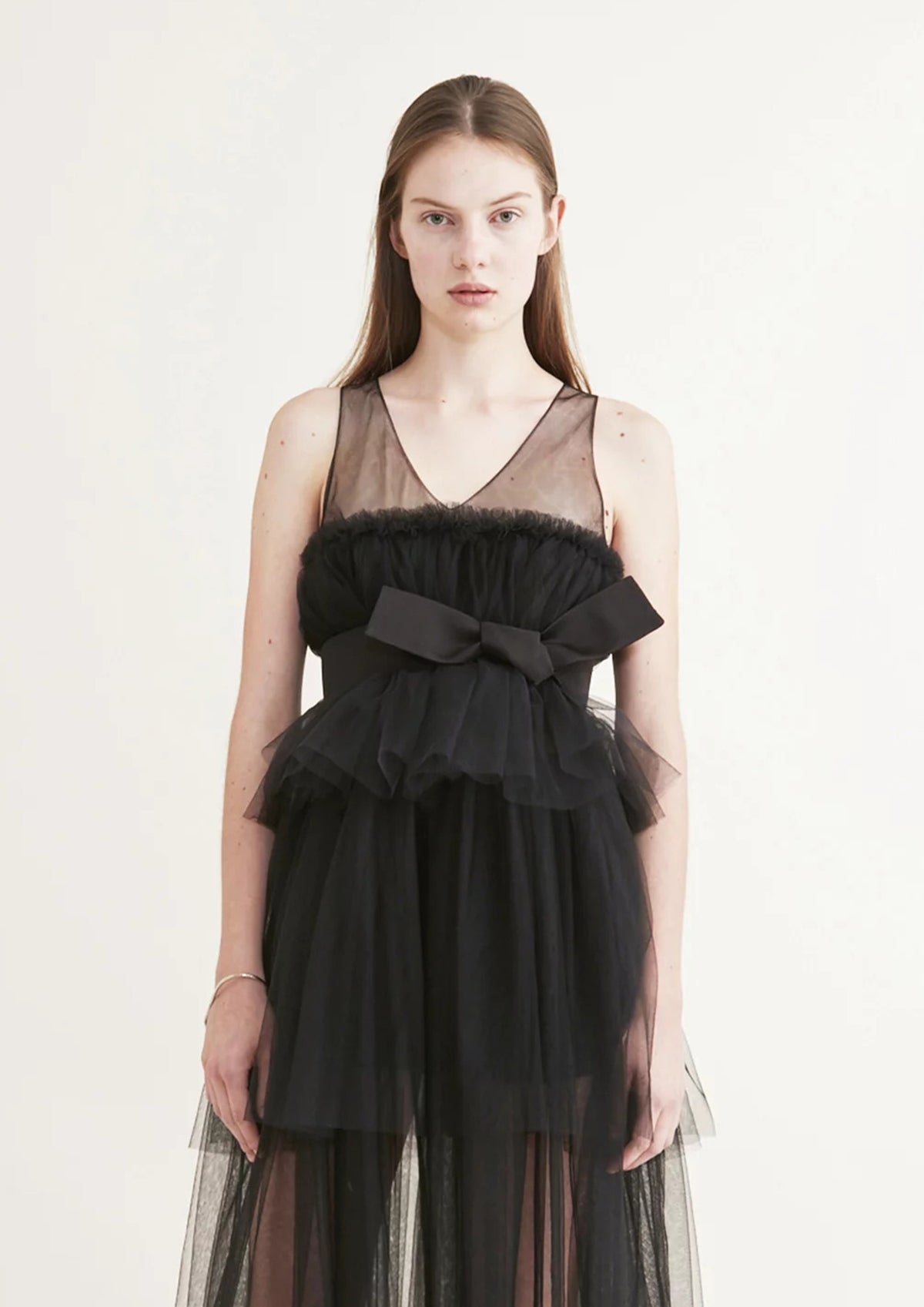 VESTIDO LONGO BAILARINA MALHA E TULE