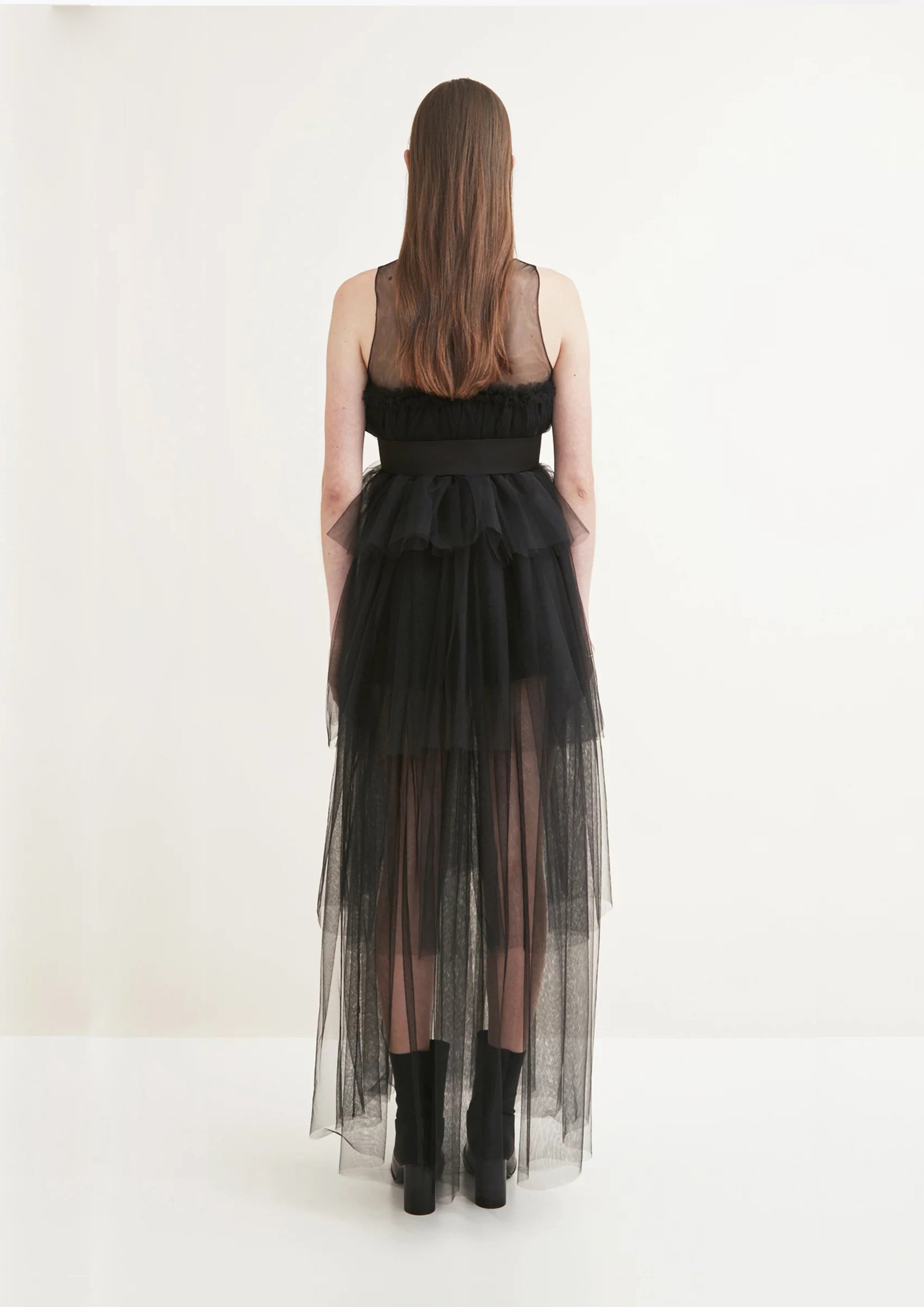 VESTIDO LONGO BAILARINA MALHA E TULE