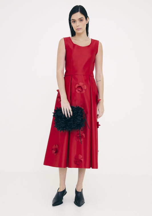 VESTIDO ANOS 50 REGATA COM FLORES