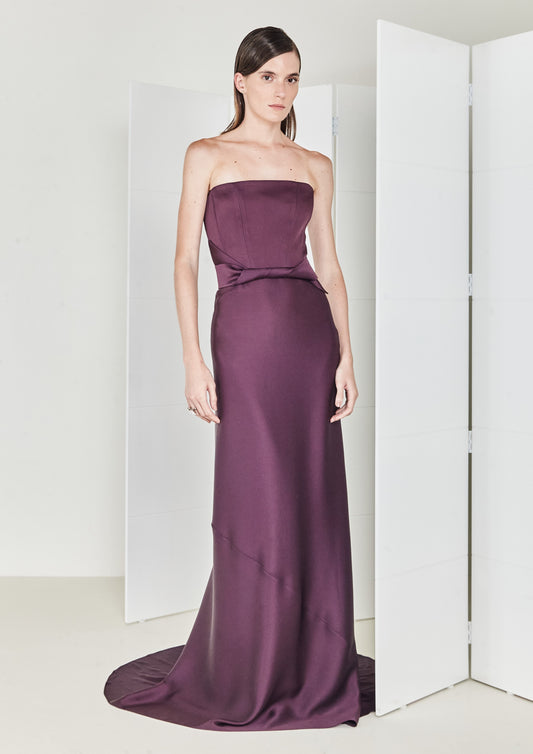VESTIDO DE FESTA COLUNA COM CAUDA