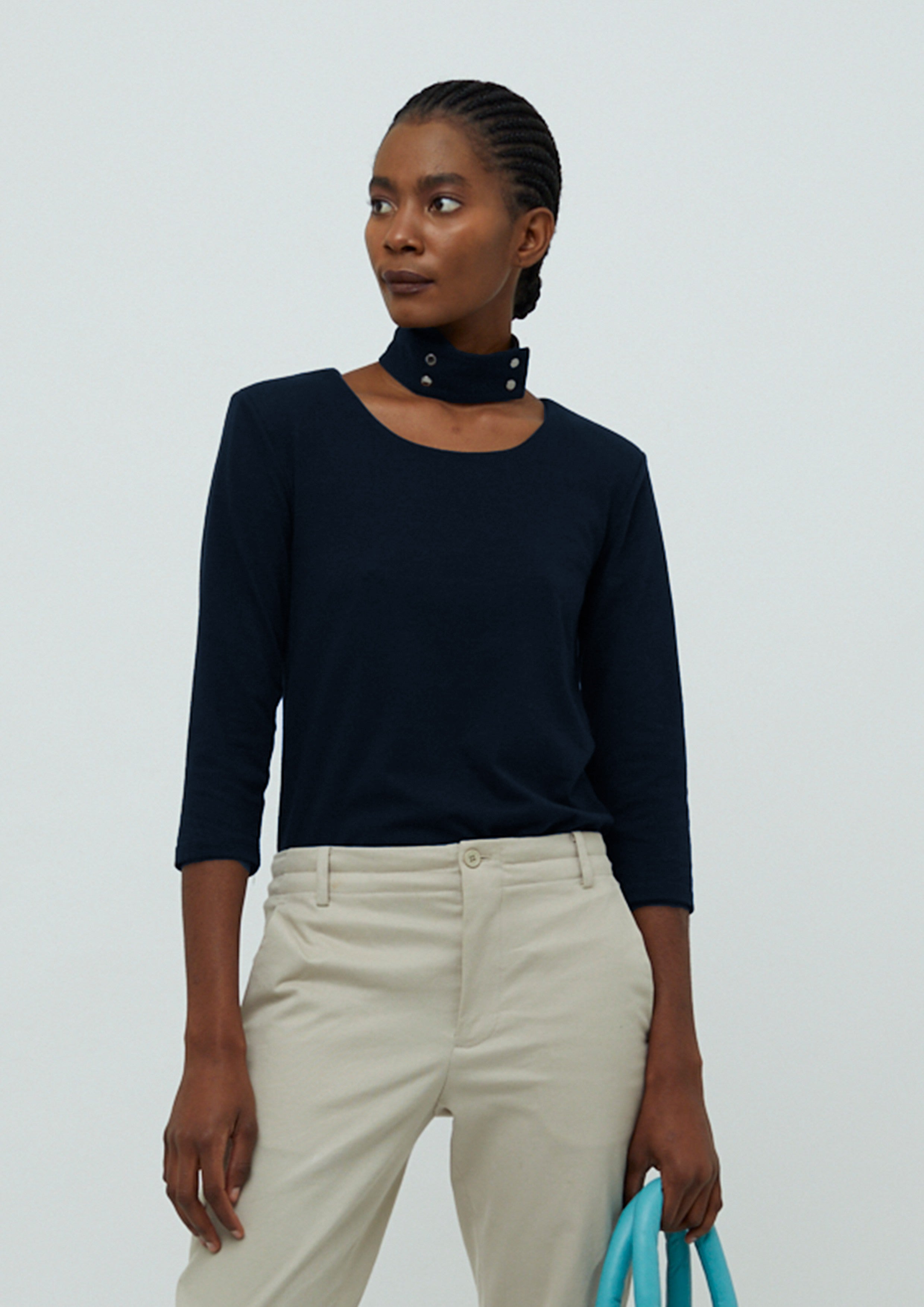 T-SHIRT 7/8 COM COLAR LILIAN PACCE